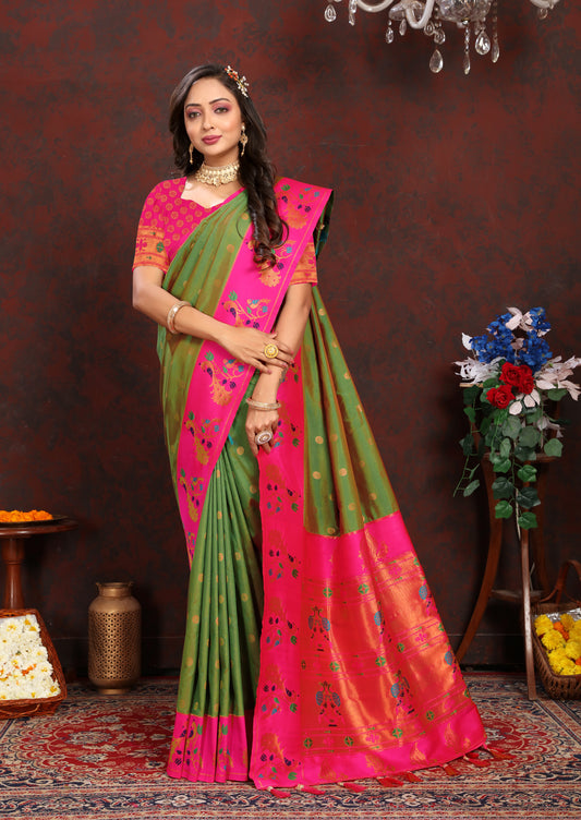 Soft Paithani silk saree