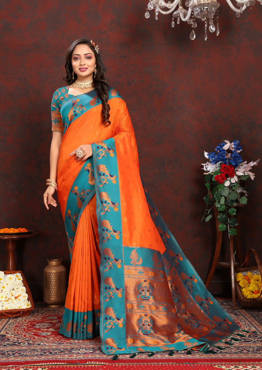 Soft Paithani silk saree