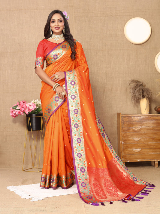 Soft Paithani silk saree