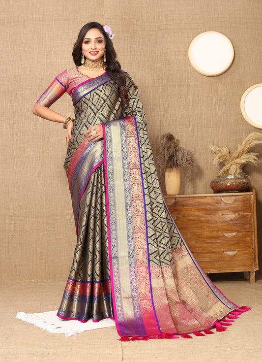 Soft katan silk saree