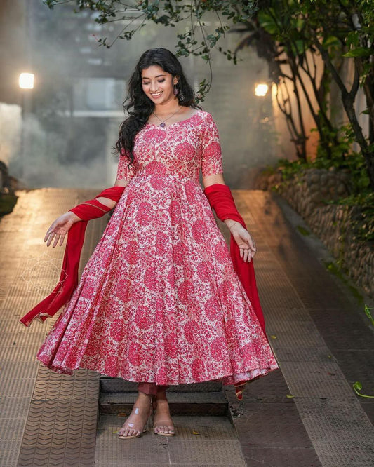 flirty floral Grorgett anarkali