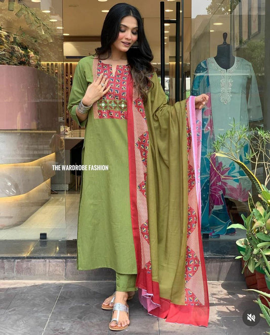 Orange Color Kurti Suit Set