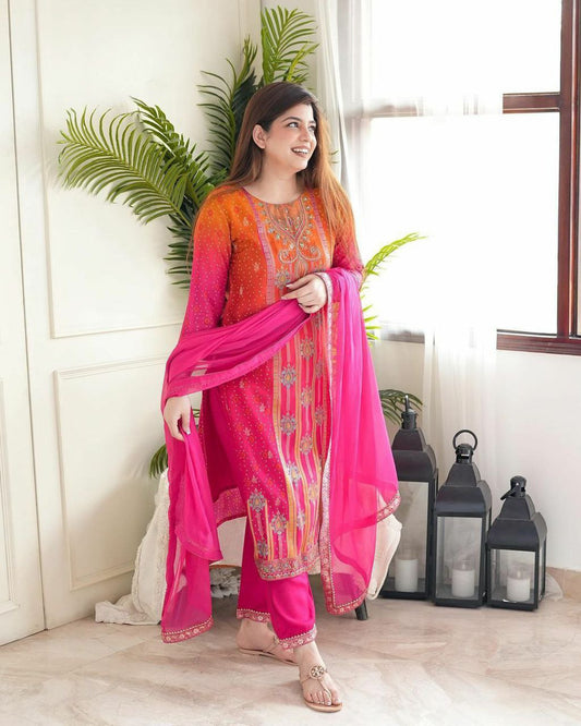 HEAVY CHIFOON SILK KURTI