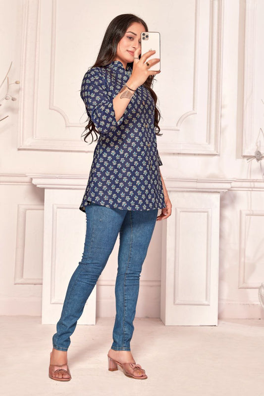 Jaipuri Printed Cotton Fabric Tunic Top