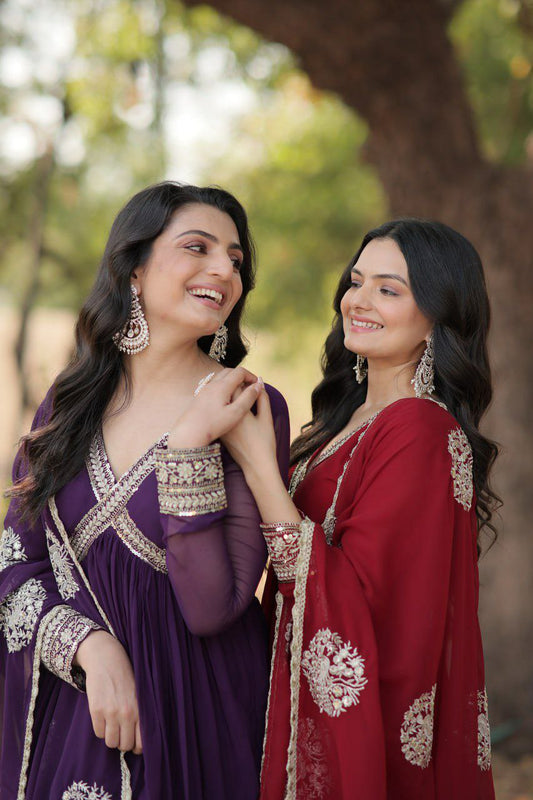 Embroidery Zari Sequins Gown