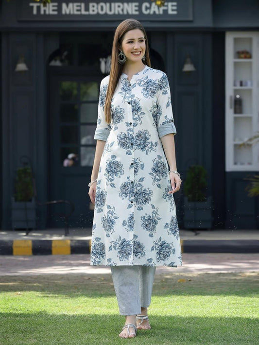Rayon Beautiful Kurti and Palazzo