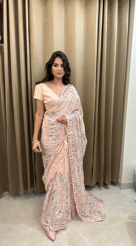 Beautiful Sequance Embroidery work Saree