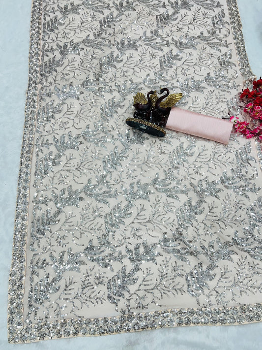 Beautiful Sequance Embroidery work Saree