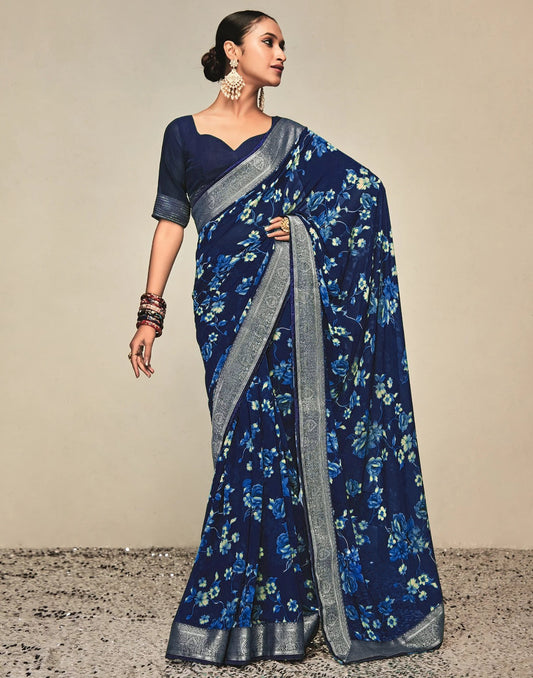 Beautiful floral Print Saree