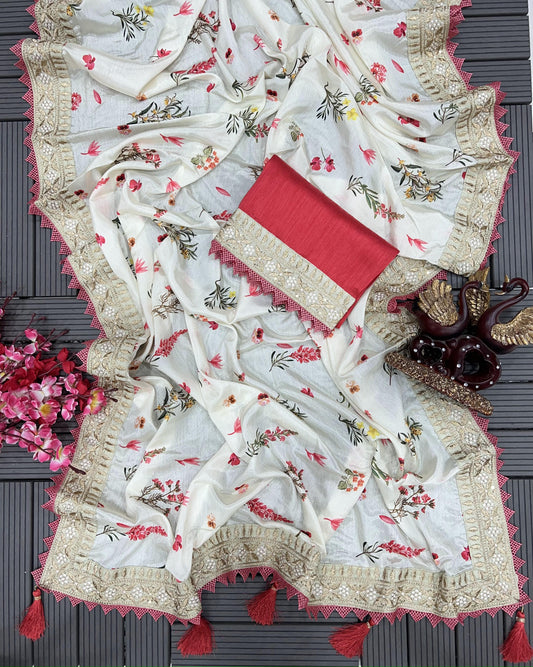 Heavy soft Chinnon with beautiful floral Print