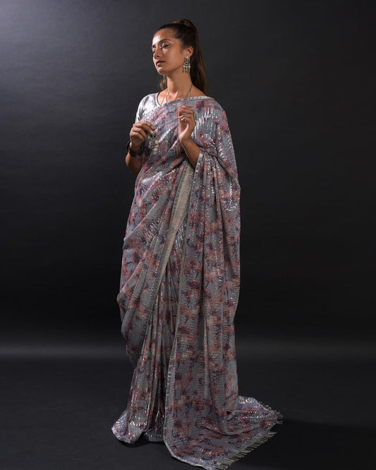 Beautiful Print in Heavy Georgette Fabric Saree