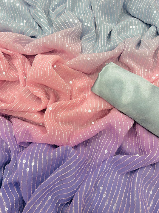 Beautiful padding color in heavy Georgette Saree