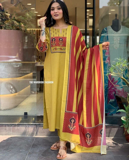 Yollow Color Kurti Suit Set