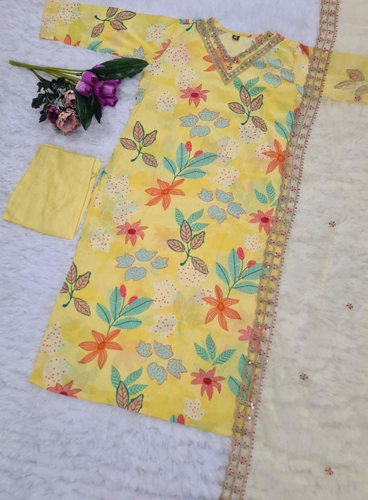 DIGITAL PRINT IN EMBROIDERED KURTI