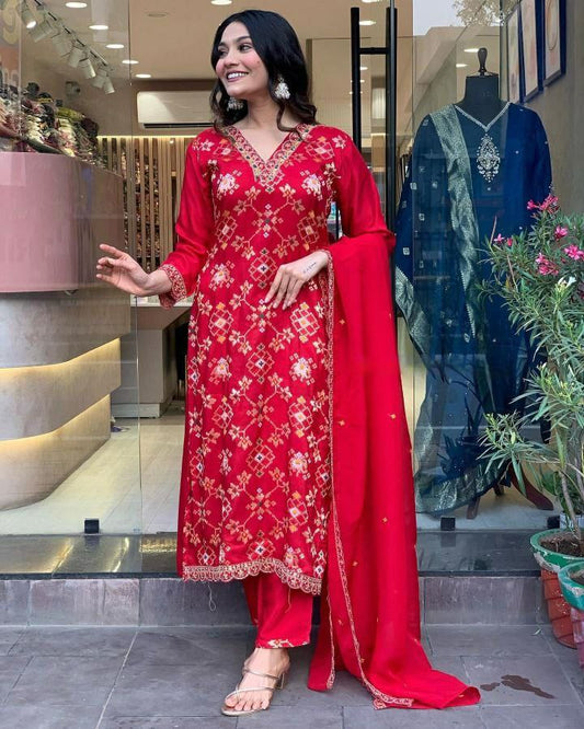 SEQUENCE CODING EMBROIDERY LACE KURTI