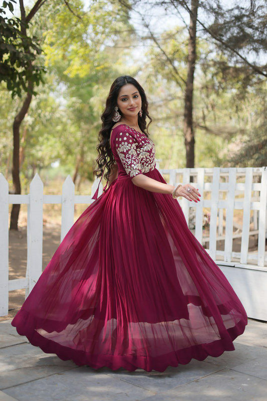 Made by Zari-Thread & Sequins Embroidery Gown