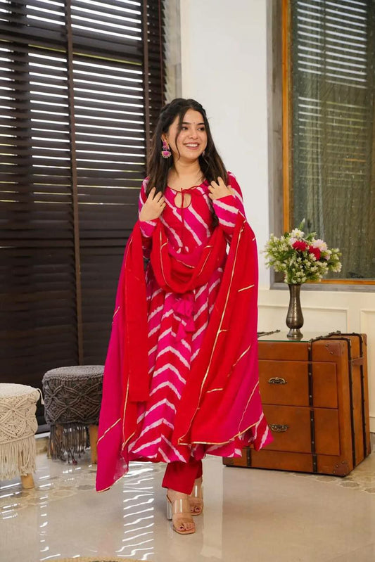 Organza Taby Silk Heavy Quality Fabric With Digital Print Dress