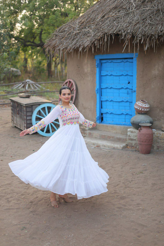 Faux Blooming Fabric with Kutchi Gamthi Work