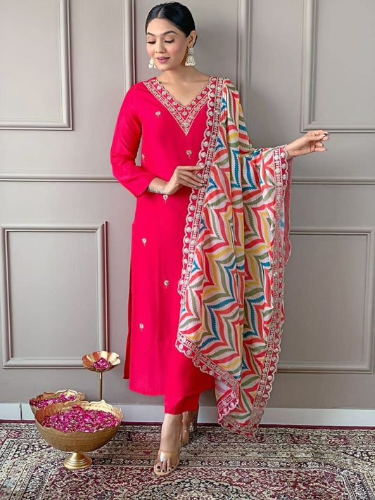 PURE VISCOSE RAYON WITH SEQUENCE CODING EMBROIDERY WORK