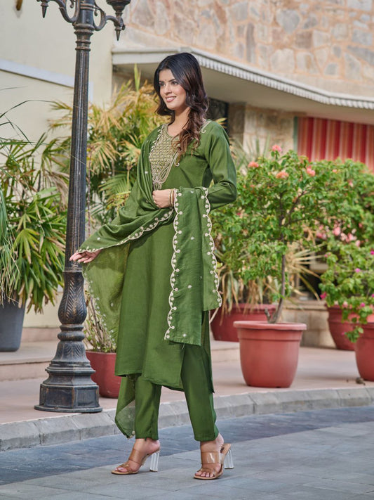 PURE VISCOSE REYON WITH SEQUENCE CODING EMBROIDERY WORK
