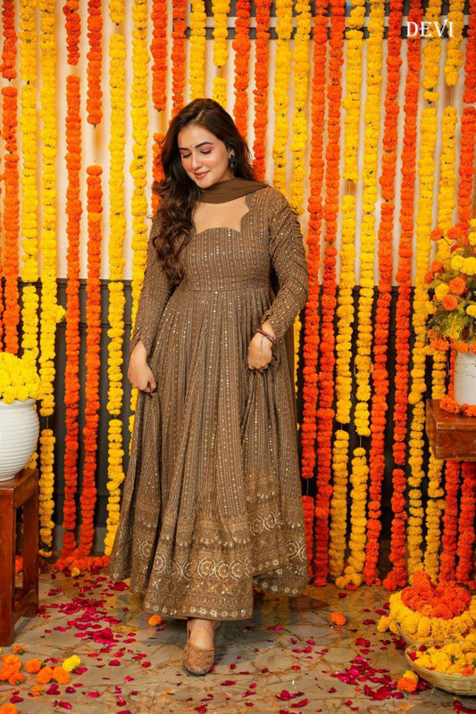 Multi Thread & Jari With Sequence Embroidery