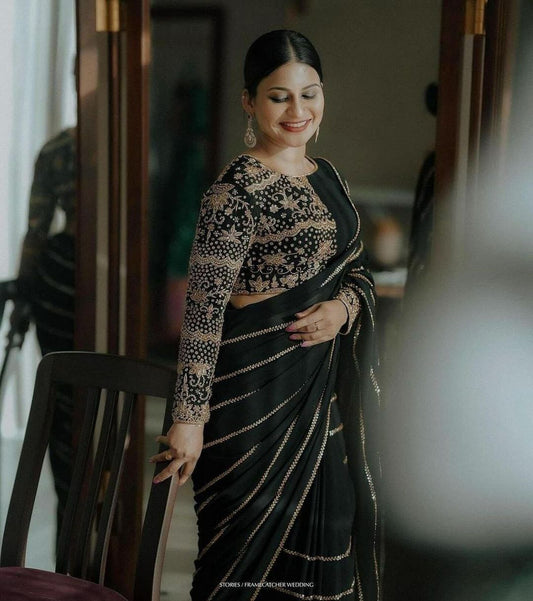 the vibrancy of this sequence saree