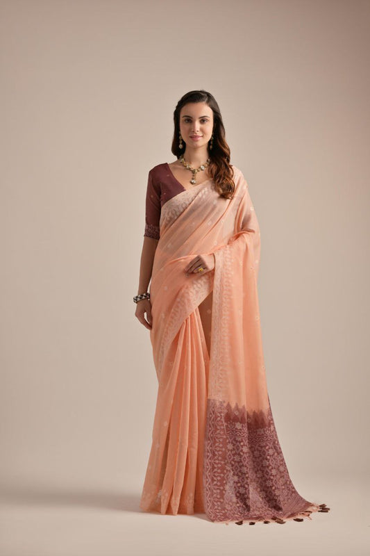 Premium soft muga Cotton saree