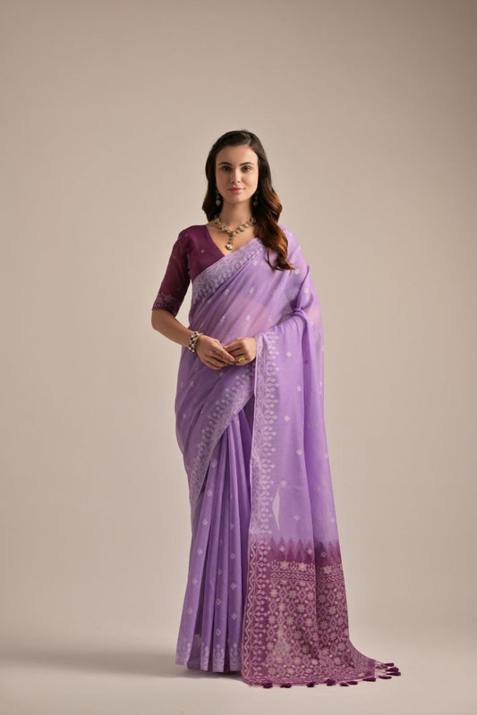 Premium soft muga Cotton saree