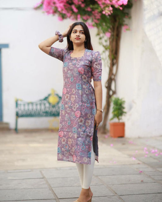 Introducing our new collection featuring the exquisite flower cotton Print kurtis