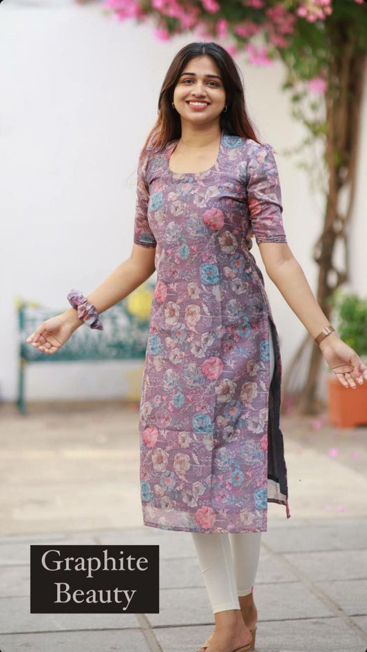 Introducing our new collection featuring the exquisite flower cotton Print kurtis