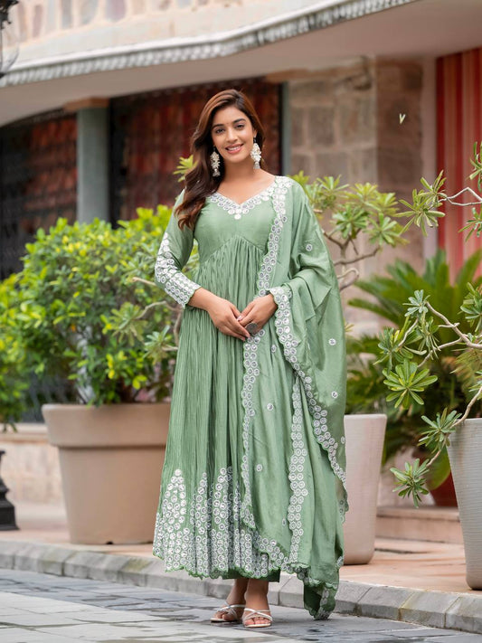 Premium & Luxurious Designer Readymade Alia Cut Anarkali Suit