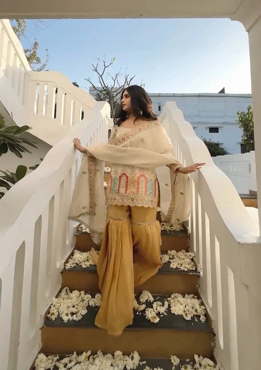 Launching New Designer Party Wear Look Top , Sharara Plazzo and Dupatta