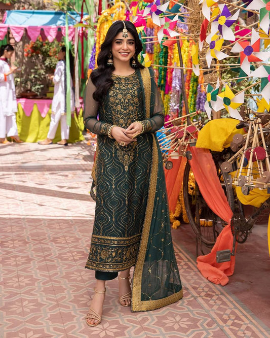 Presenting New Designer Long Top, Pant, and Dupatta in Fancy Style