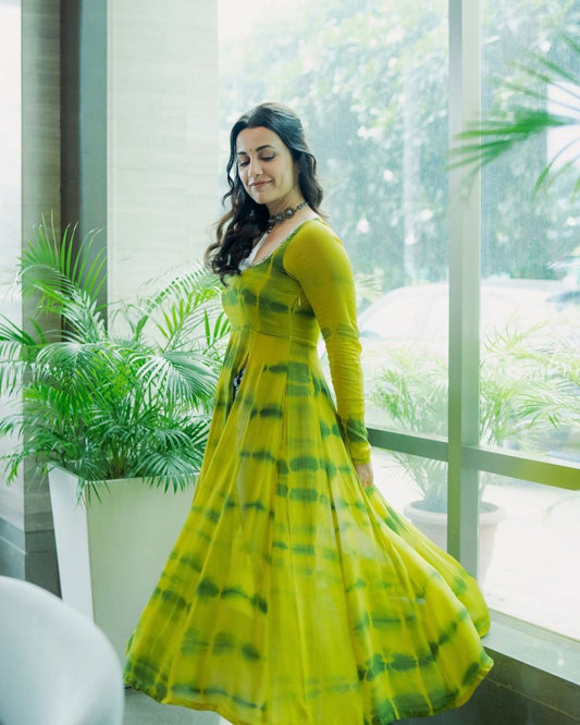 Elegant Leheriya Print Anarkali Suit