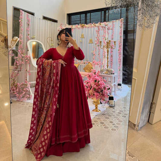 Elegant Chinon Anarkali Suit