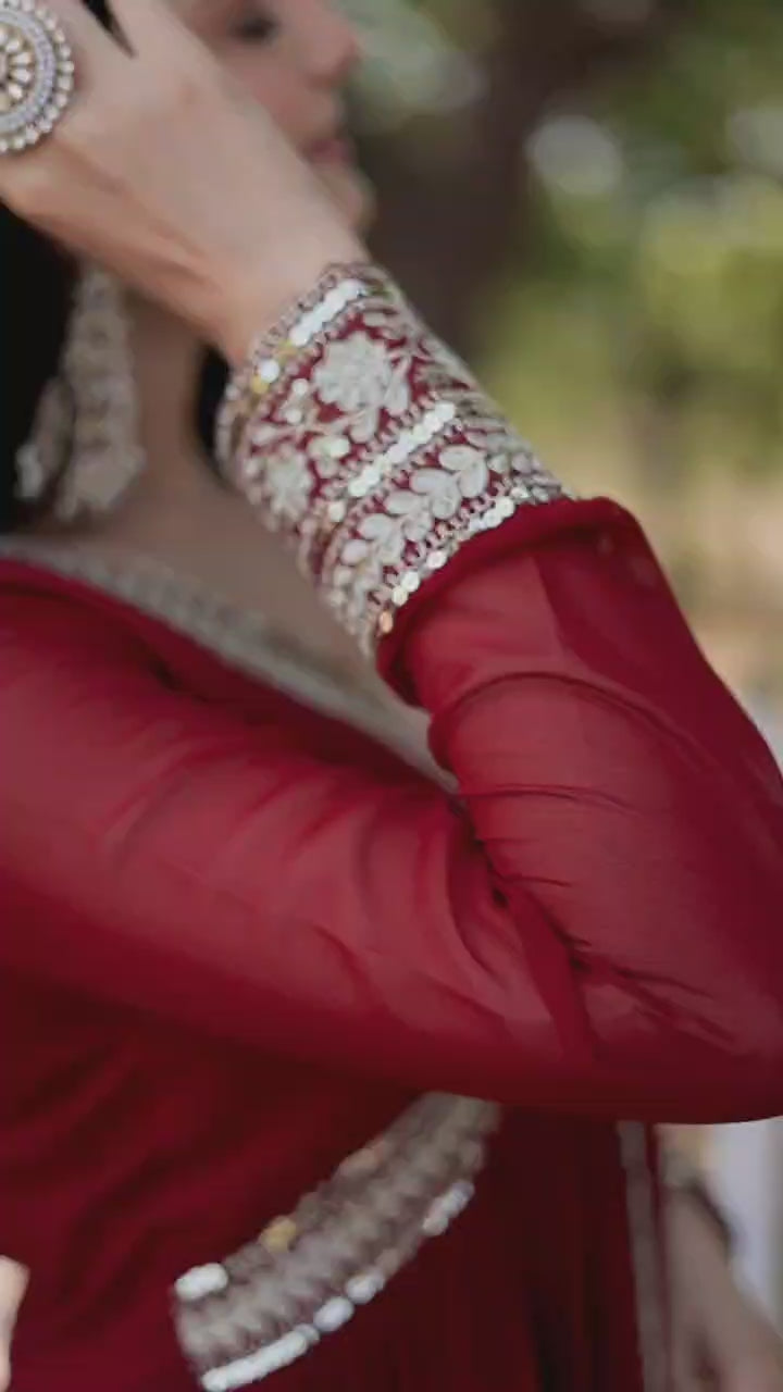 Embroidery Zari Sequins Gown
