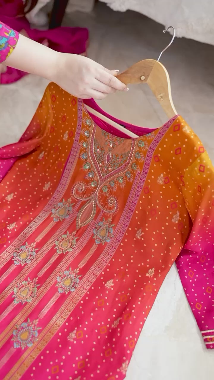 HEAVY CHIFOON SILK KURTI