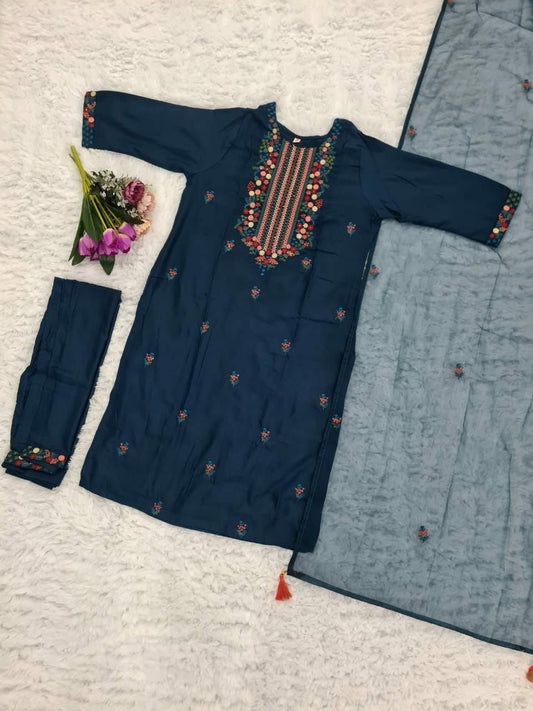 FLORAL EMBROIDERY KURTA SETS