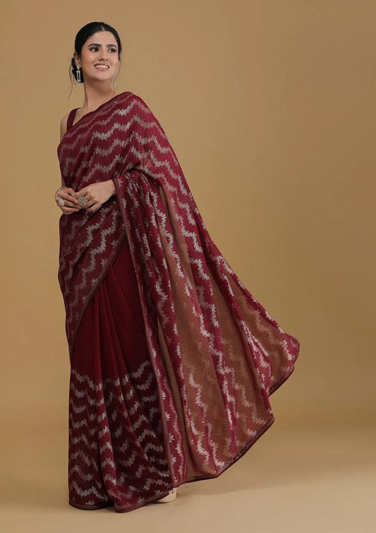 Seroski diamond work Saree