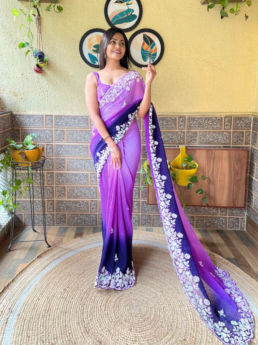 Soft Georgette with padding Saree