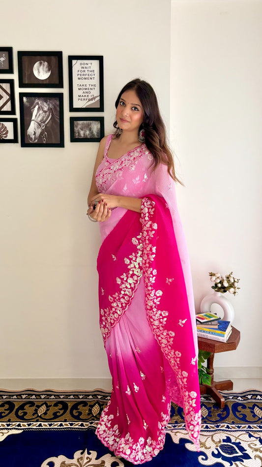 Soft Georgette with padding Saree
