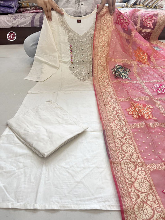 HEVAY CHANDERI SILK WITH LINING