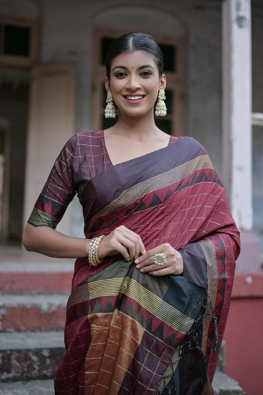 Soft raw silk saree